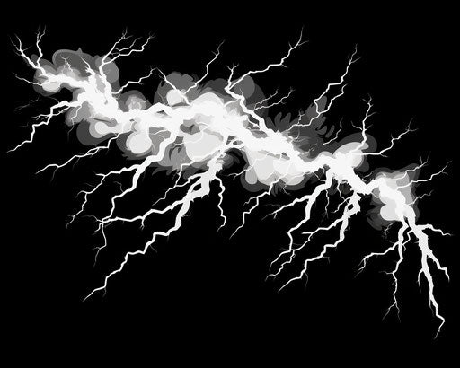 Lightning symbol storm isolated on transparent background