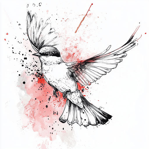 Tattoo design for small forearm: bird in flight