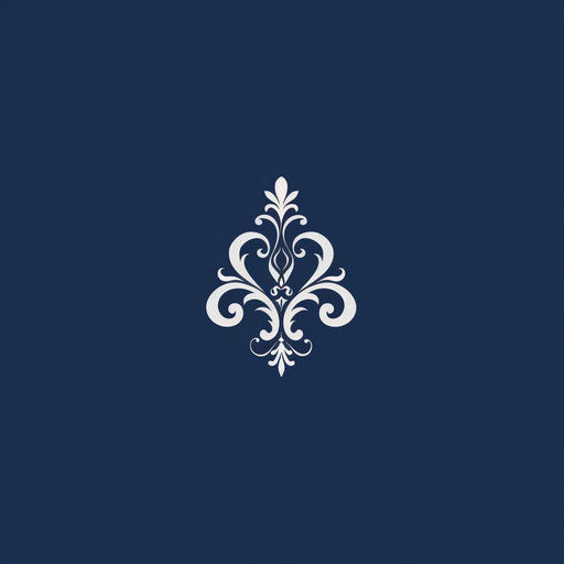 Classic logo design with traditional font on navy blue background
