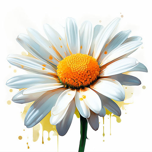 Daisy flower in Oil painting style