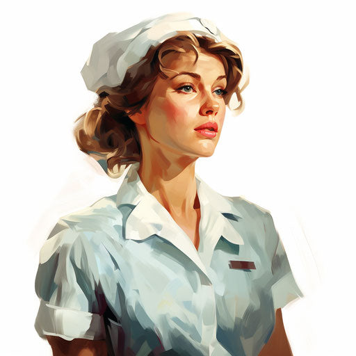 Nurse artwork in the style of Oil painting