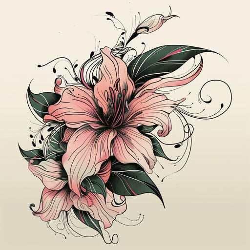 Elegant sketch of a venomous flower tattoo