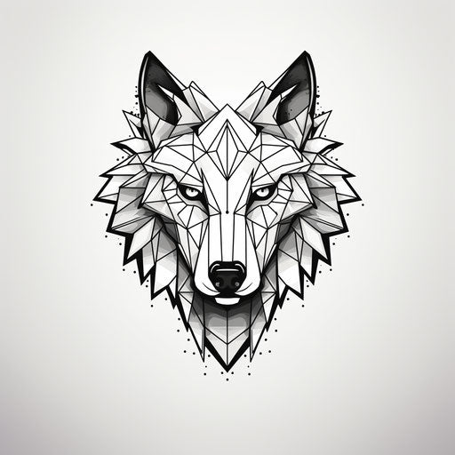 Geometric illustration of wolf head graphic vector