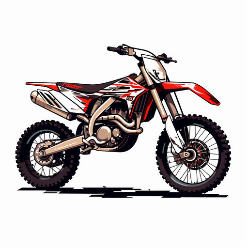 Minimalist style dirt bike illustration on white background