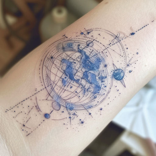 Celestial map curse mark tattoo, stars and constellations