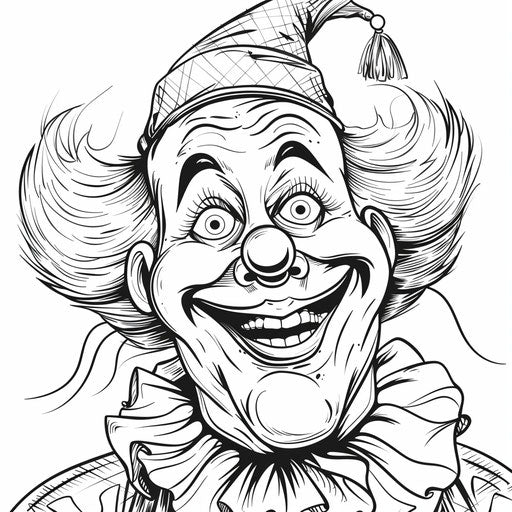 A silly clown making funny faces