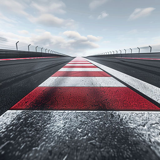 Realistic race track clipart on slate grey background