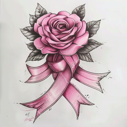 Vivid Breast Cancer Tattoo Vector Art