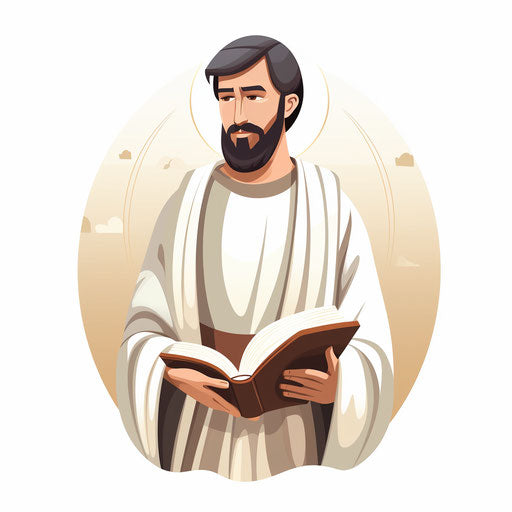 Minimalist Bible illustration on white background