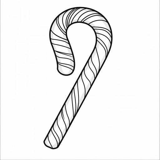 Striped candy cane coloring page