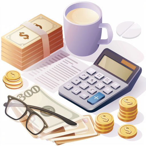 Realistic budget clipart on flat white background