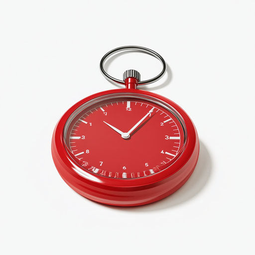 3D stopwatch on white background, photo realistic style