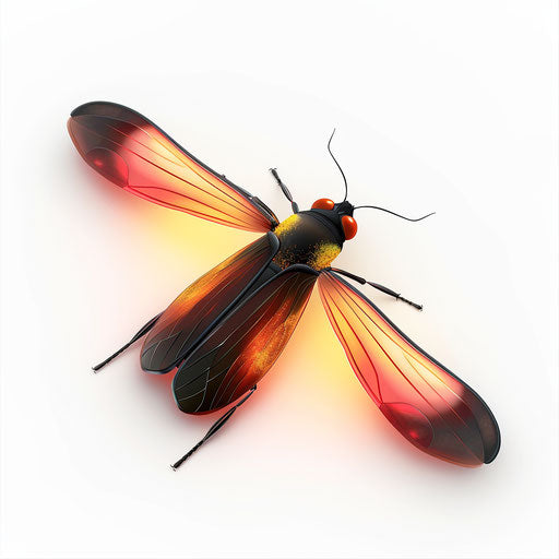 Firefly clipart in a realistic style against white background
