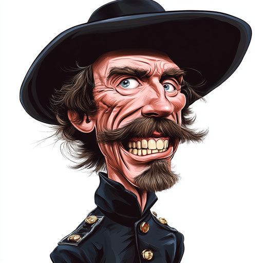 Editable George Custer Caricature Clipart for Custom Designs