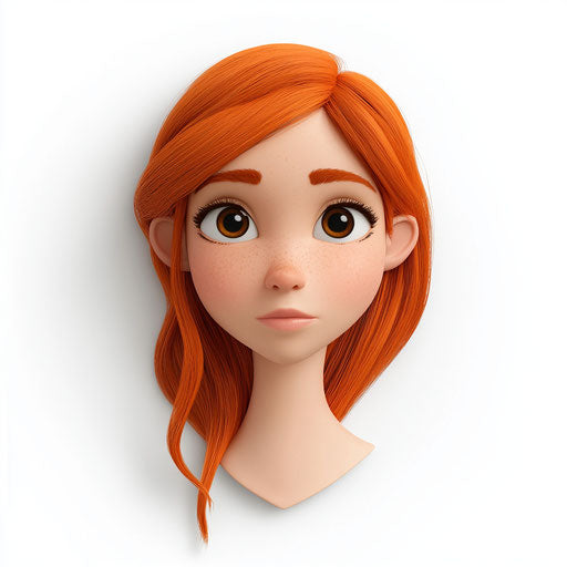 3D Ginger with flat white background, isolated clipart