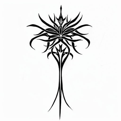 Sketch of black clover in modern tribal style tattoo