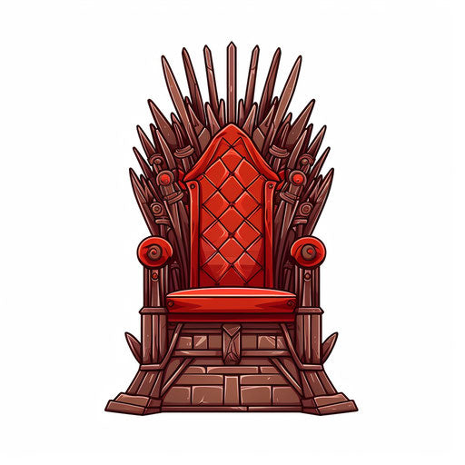Minimalist style throne illustration, on white background