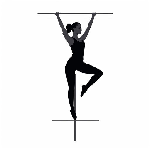 Minimalist style gymnastics clipart on a white background