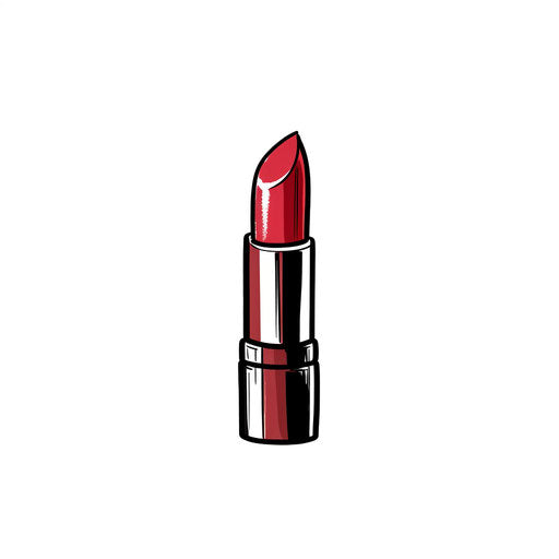 Minimalist style lipstick illustration, on white background