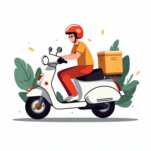 Minimalist delivery illustration, on a white background