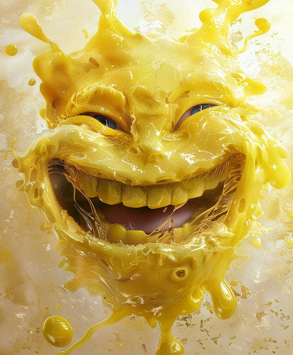 Cheerful yellow emotion in chaotic style