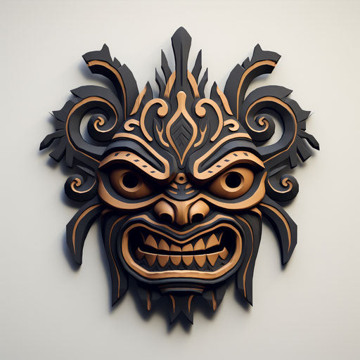 Traditional tiki or oodoo mask in minimalist style
