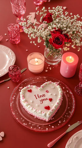 Romantic Valentine's Day table setting