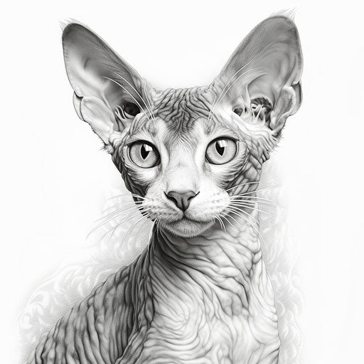 Cornish Rex cat drawing