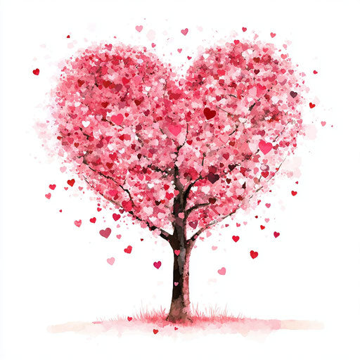 Valentine's Day heart-shaped tree clipart
