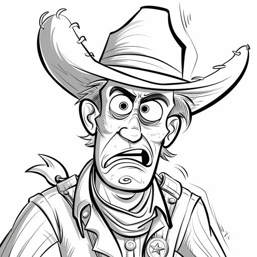 Animated cowboy with exaggerated expressions in Butch Hartman style