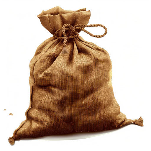 Clipart sack in photo realistic style on flat white background