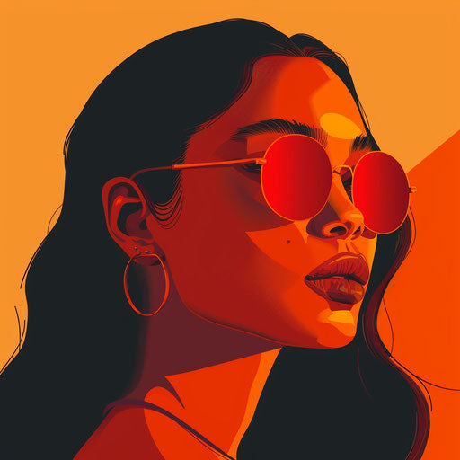 Realistic creative clipart on sunset orange background