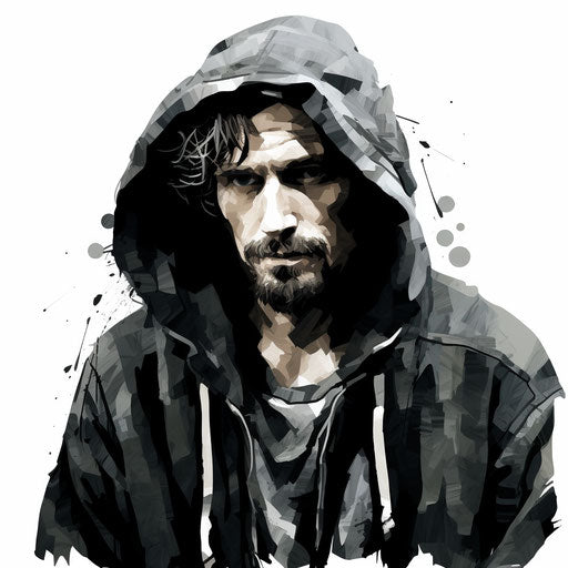 Chiaroscuro Art style clipart, on white background