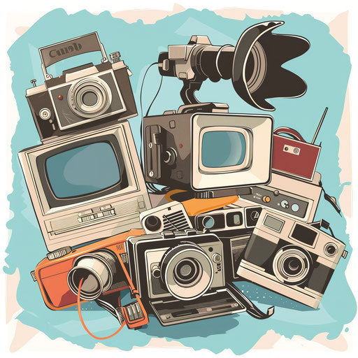 Media clipart with flat random background