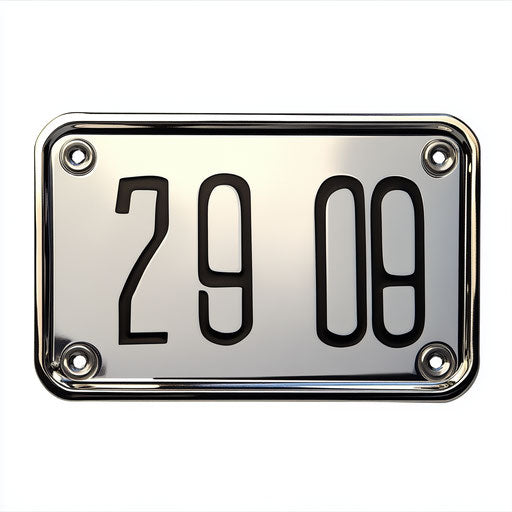 Realistic clipart of a vehicle license plate