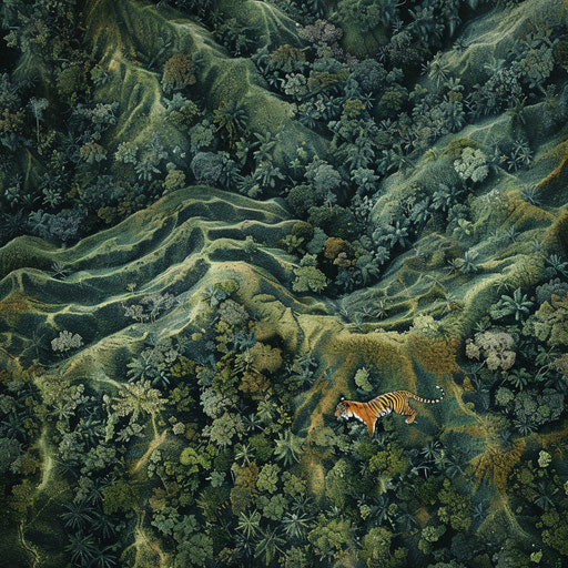 Sumatran tiger in Indonesian jungle