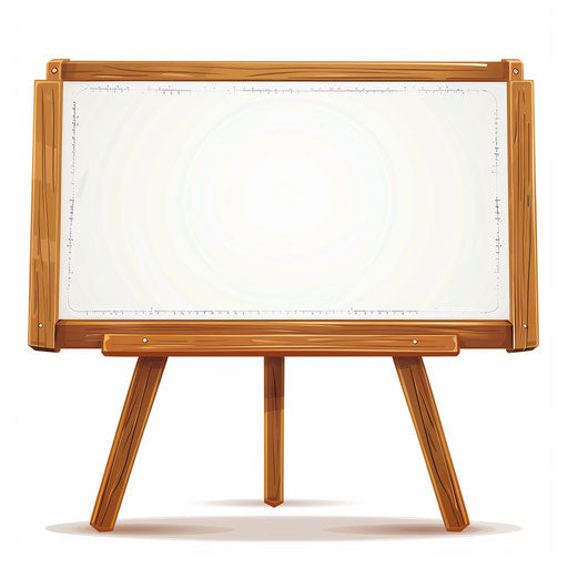 Photo realistic white board clipart with flat white background