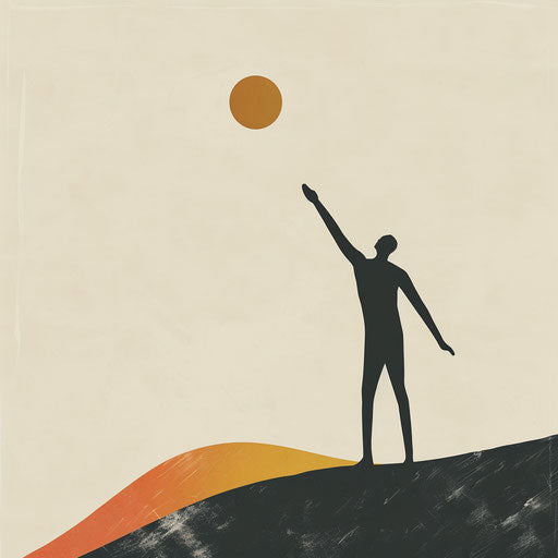 Human figure reaching upward, symbol of ambition