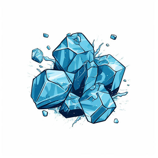 Ice clipart in Minimalist style, on white background