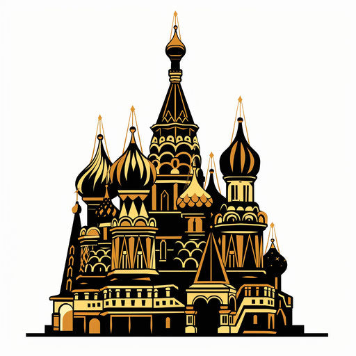 Modern flat tattoo sketch of a geometric Russian cathedral