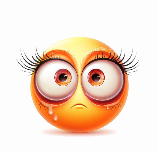 Illustration of a cute indifferent emoji