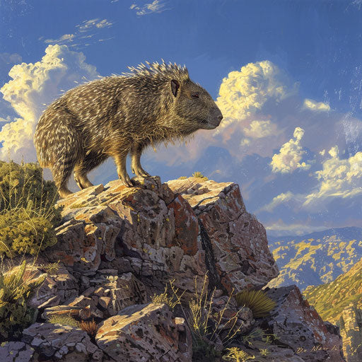 Javelina on a rocky hill