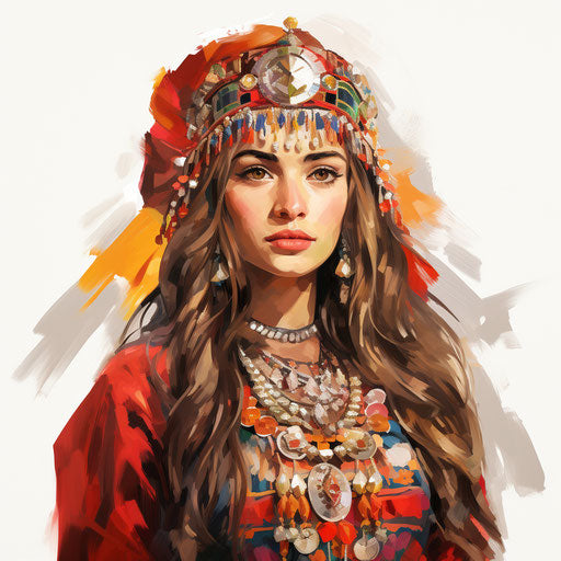 Kalash clipart in the style of oil painting