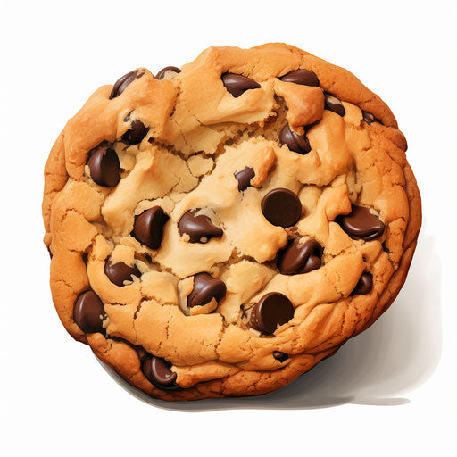 Chocolate chip cookie clipart in the style of Oil painting, on a white background