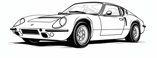 Car coloring sheet image of a sports car