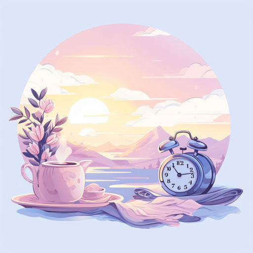 Morning illustration in Pastel Colors Art style, on white background