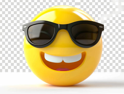 Black sunglasses in emotional gestures style