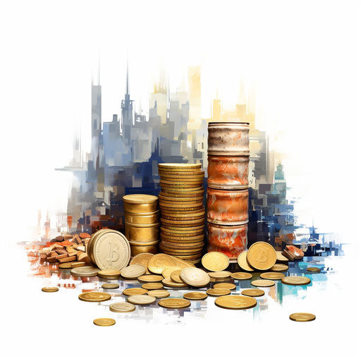 Financial illustration in the style of Oil Painting