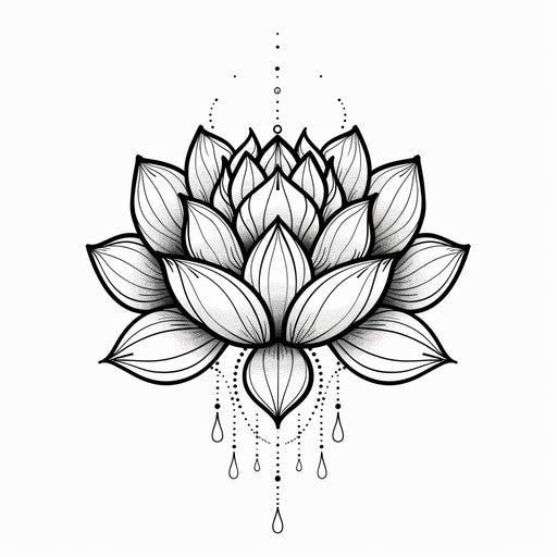 Minimalist and elegant lotus flower tattoo