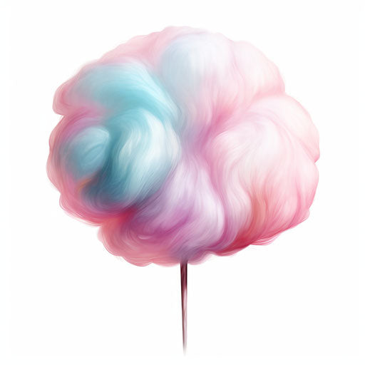 Cotton candy in Oil painting style on white background